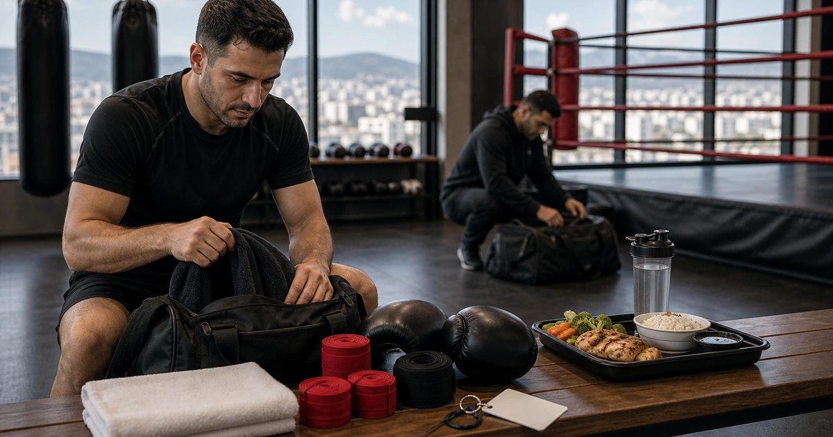 cinematic boxing camp scene in Georgia showing what training-only includes